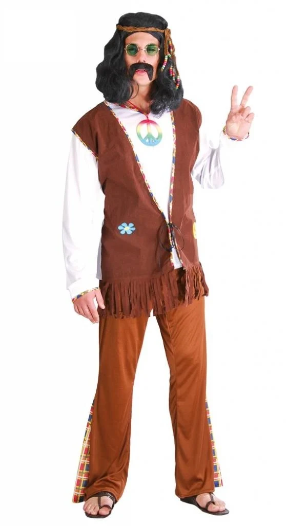 Hippie Flower Power Kostuum Man