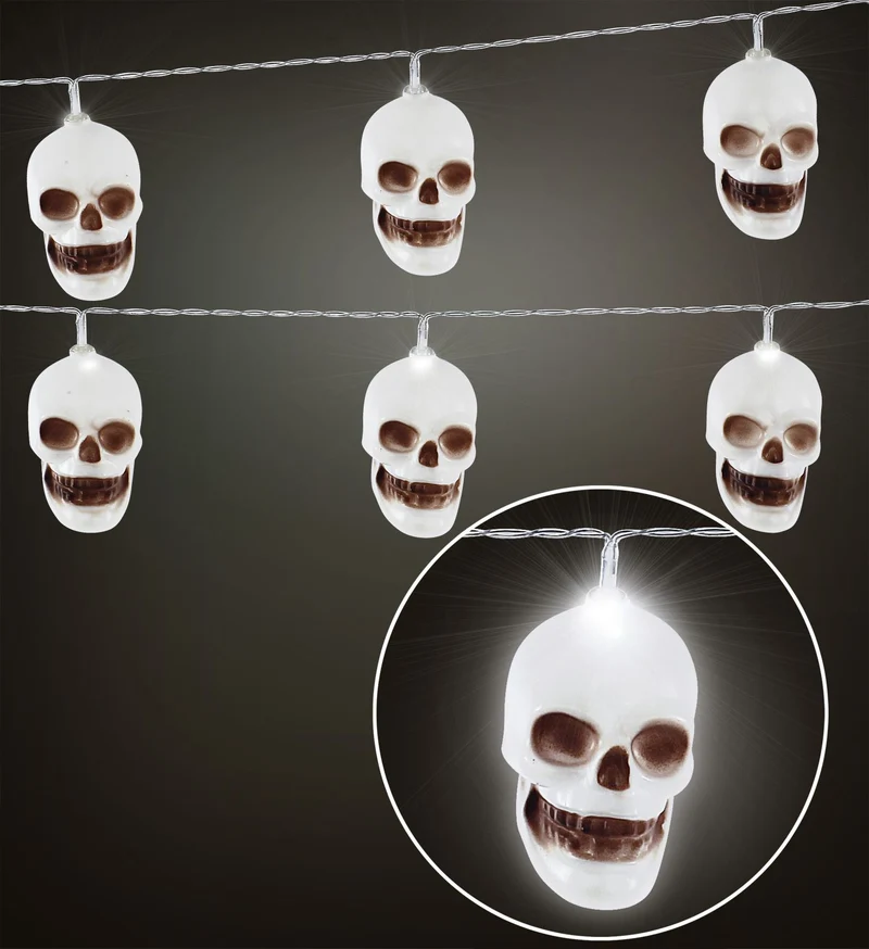 Lichtketting deco met schedels