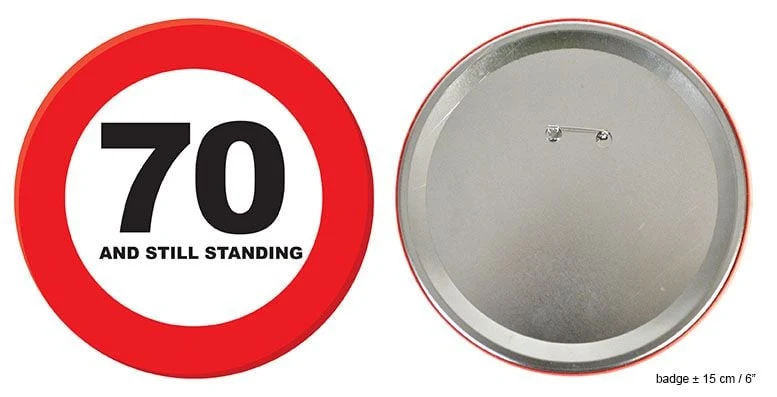Button 70 jaar and still standing