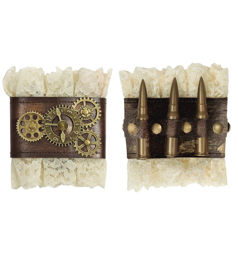 Steampunk manchetten kant