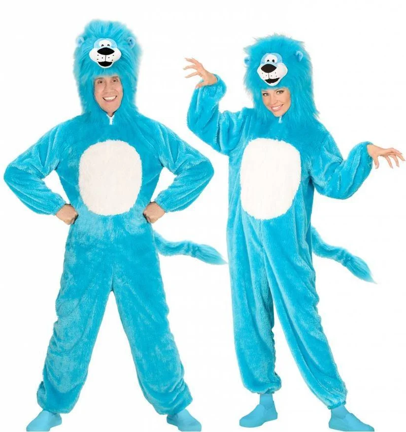 Leeuwenpak blauw pluche
