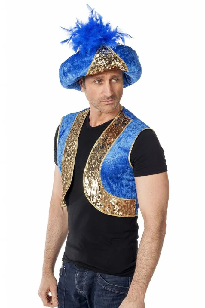 Tulband Blauw met Goud