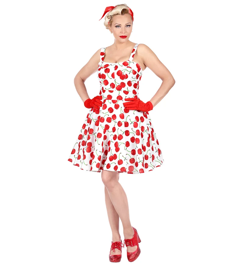 Cherry white jaren 50 jurk