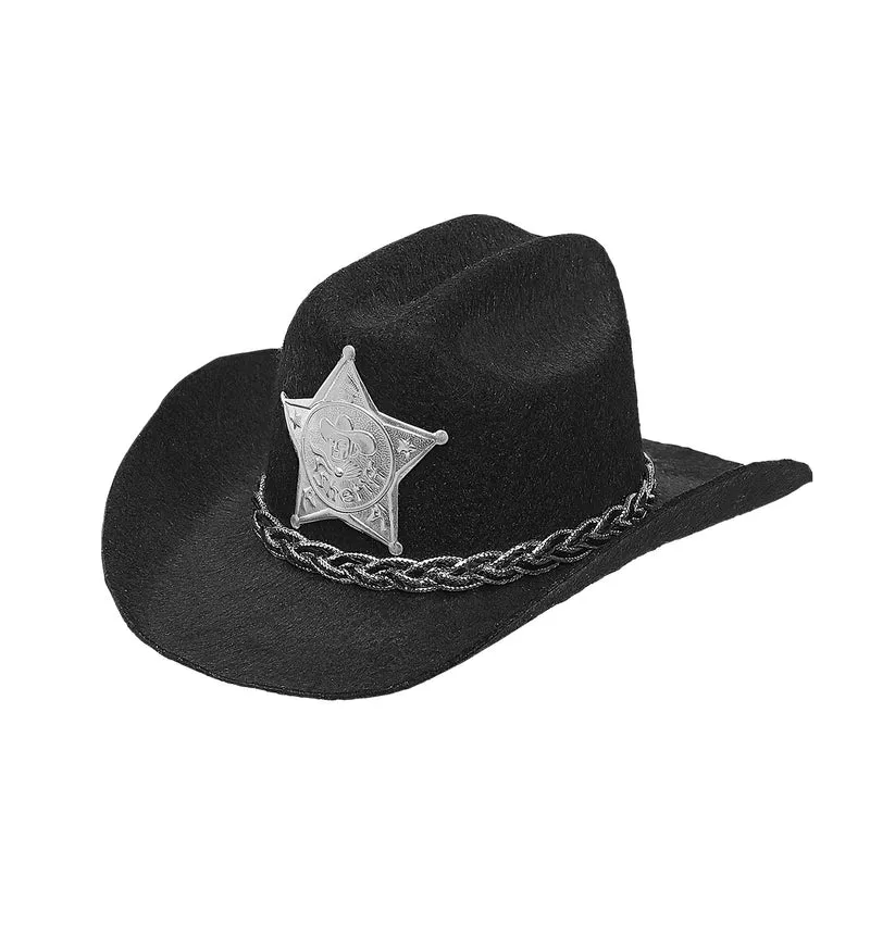 Mini cowboyhoed zwart Dallas
