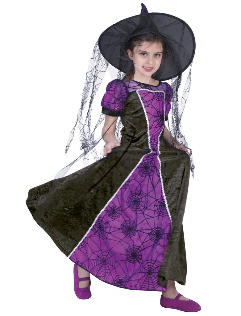 Heksen pak purple spider meisje