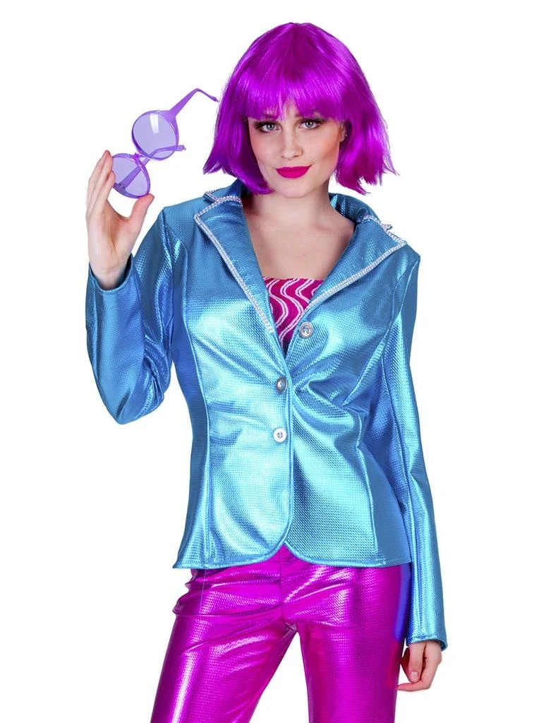 Disco kostuum Fever dames blauw
