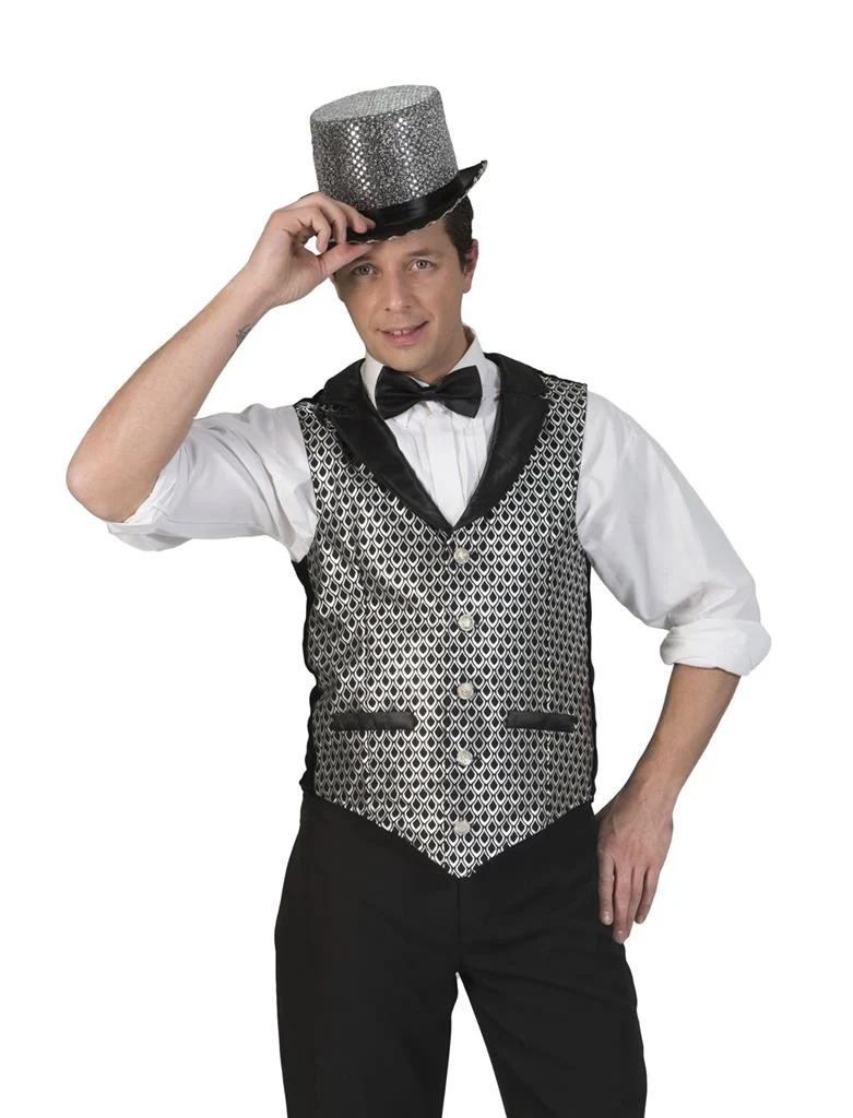 Disco Gilet Herman zilver heren