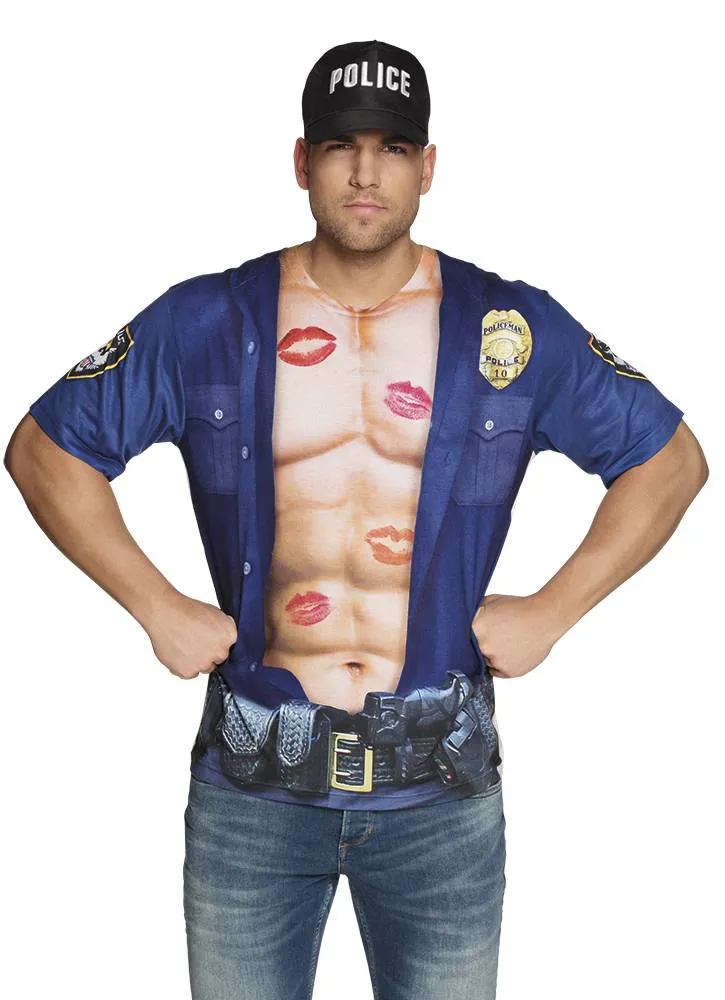 Fotorealistisch shirt Politieagent man