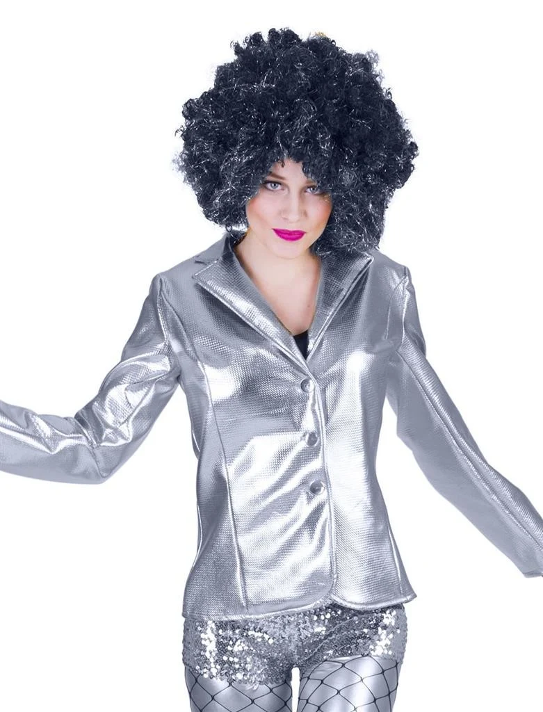 Disco jas Fever zilver dames