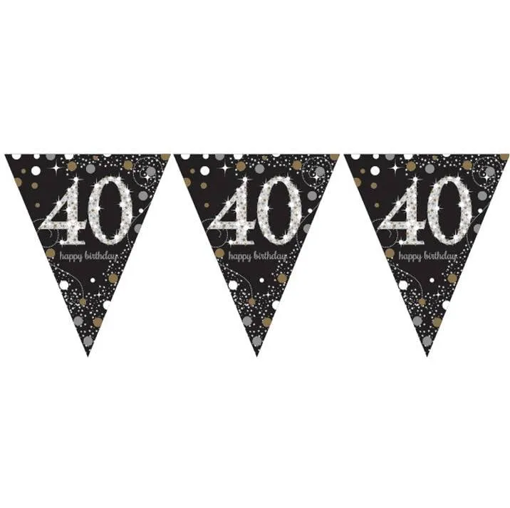 Vlaggenlijn 40 jaar happy birthday