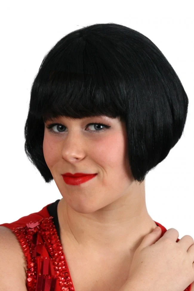 Pruik kort steil haar zwart