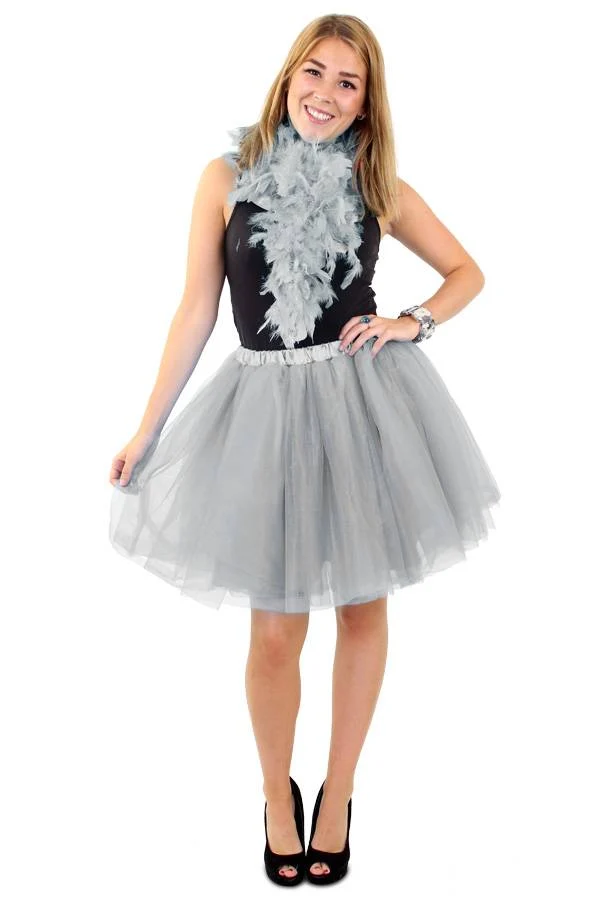 Tule rok Belinda deluxe zilver dames