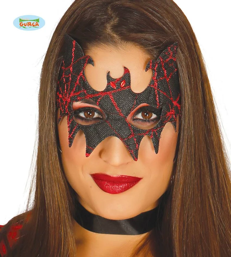 Vleermuis masker zwart/rood
