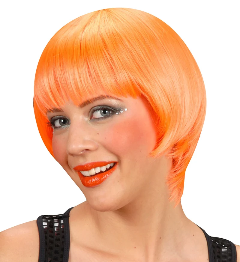 pruik rave neon oranje