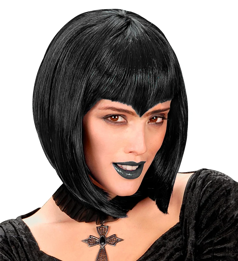 pruik gothic vamp zwart
