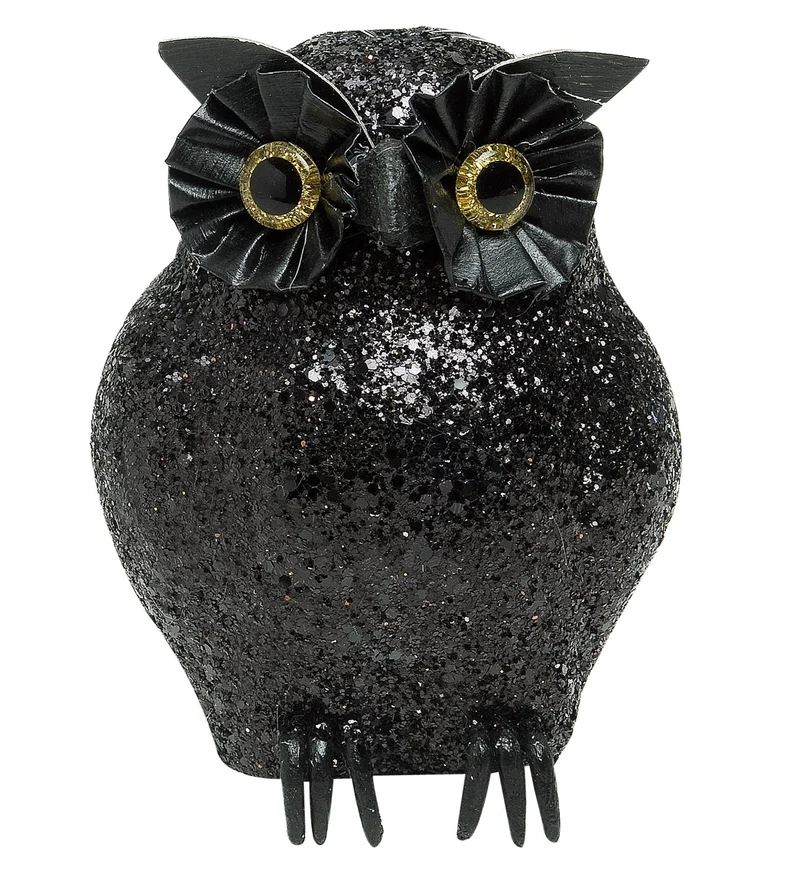glitter uil zwart 10x5cm