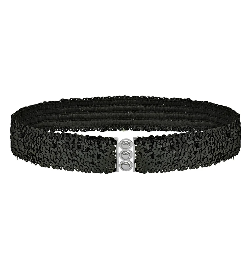 riem pailletten zwart