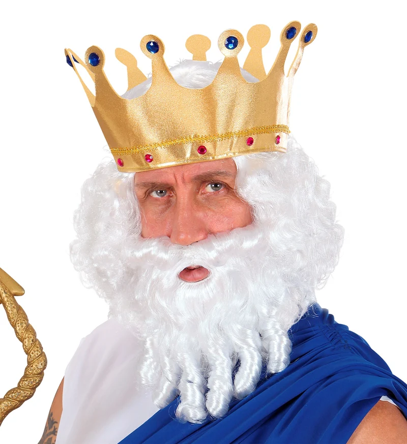 pruik karakter met lokken en baard wit