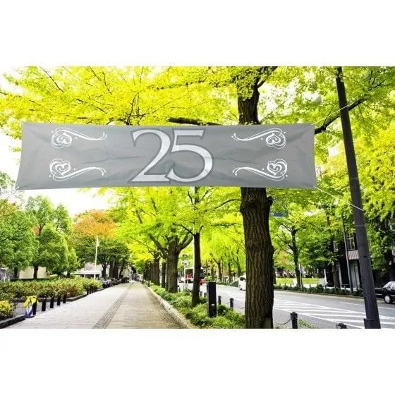 Spandoek zilver 25 jaar