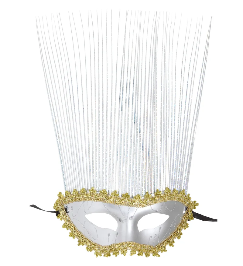 oogmasker zilver met lange punten