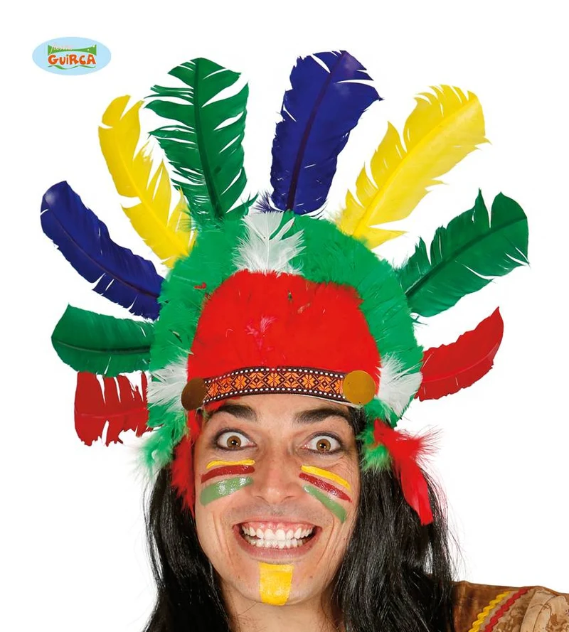 Indianen hoofdband met veren