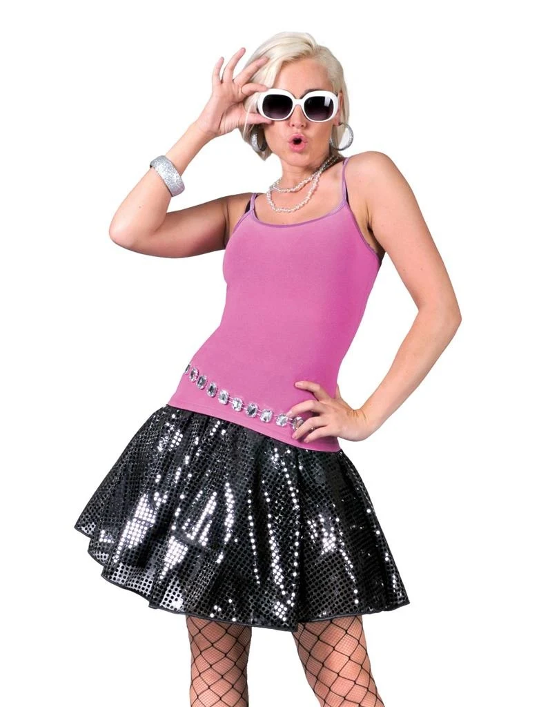 Zwart glitter rokje dames