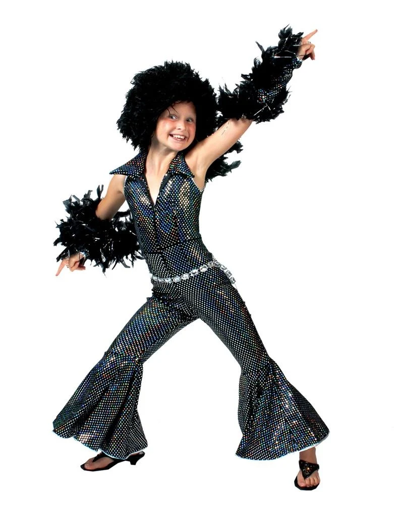 Zwart glitter discopak kind