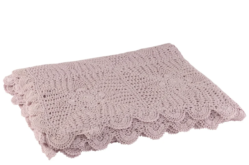J-Line tafelkleed Mia Kant - katoen - roze