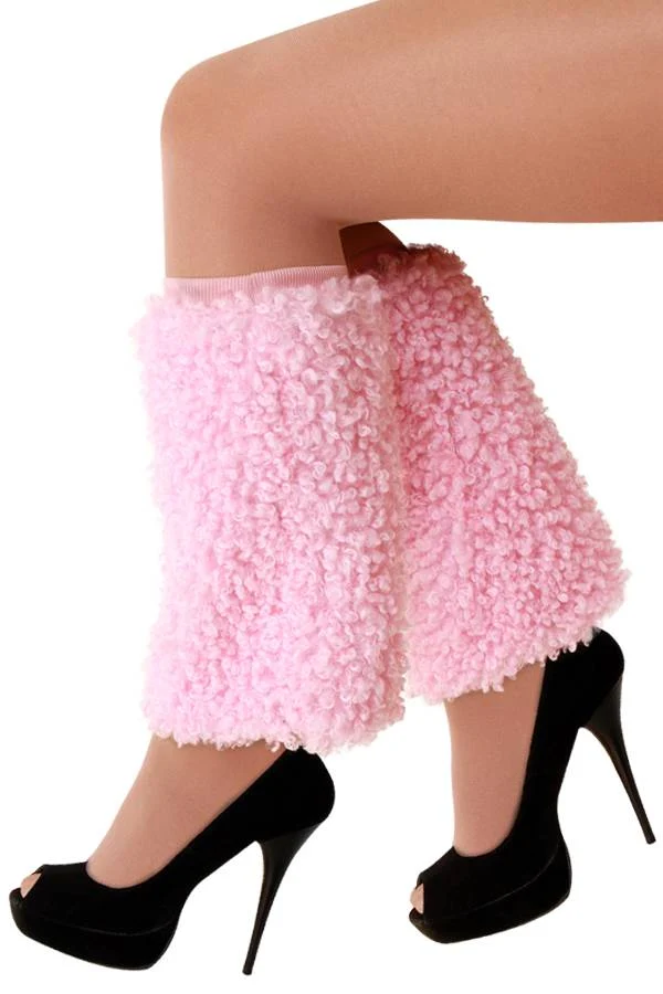 Beenwarmers Curly roze