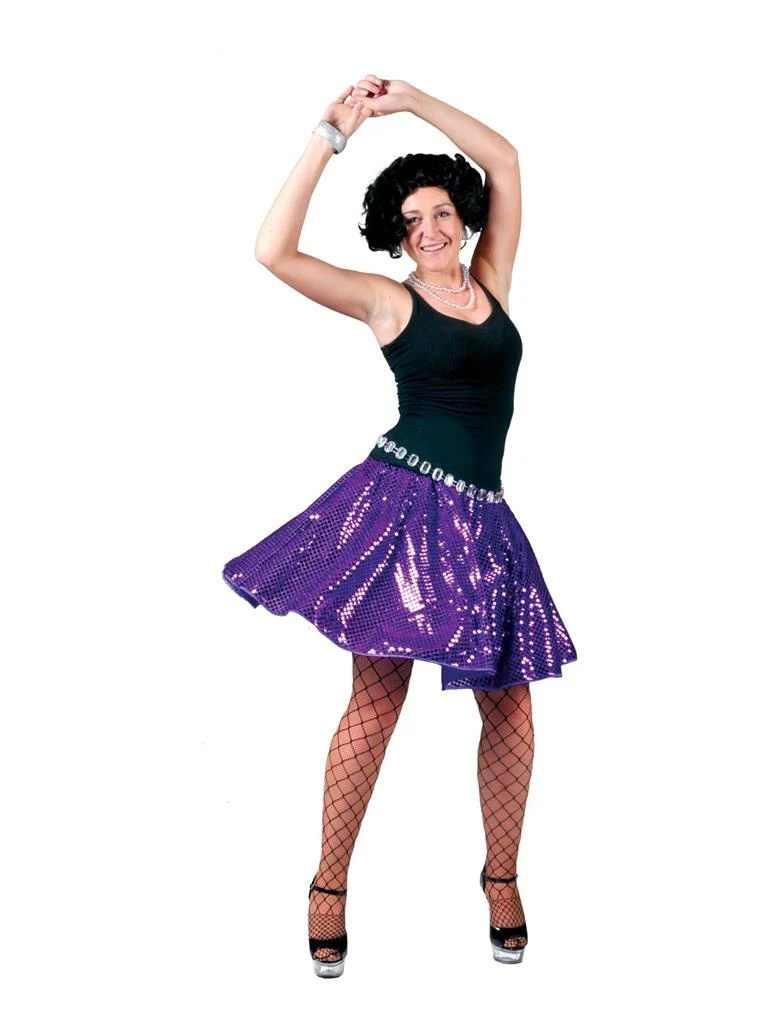 Paars glitter rokje dames
