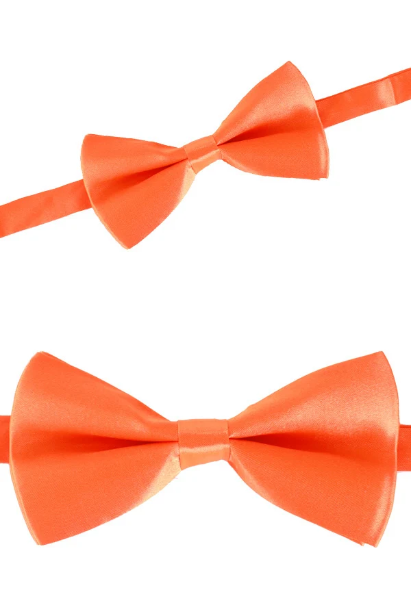 Luxe strik satijn oranje 12 x 6.5 cm