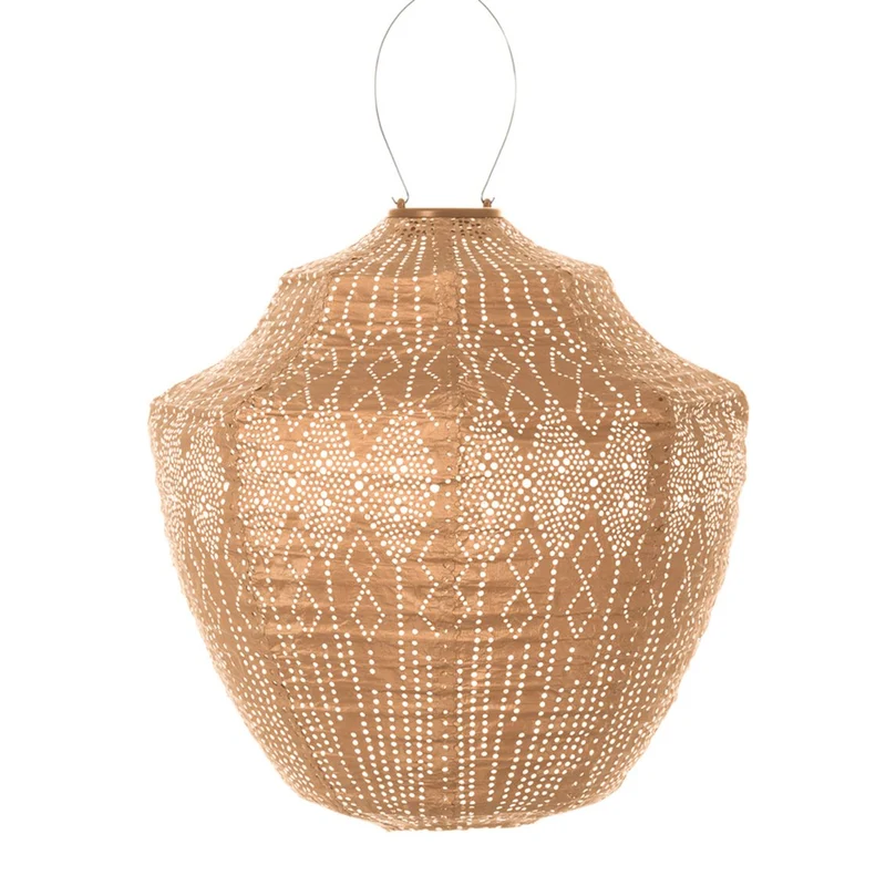 Lumiz solar lampion funale crown - 40 cm - abrikoos
