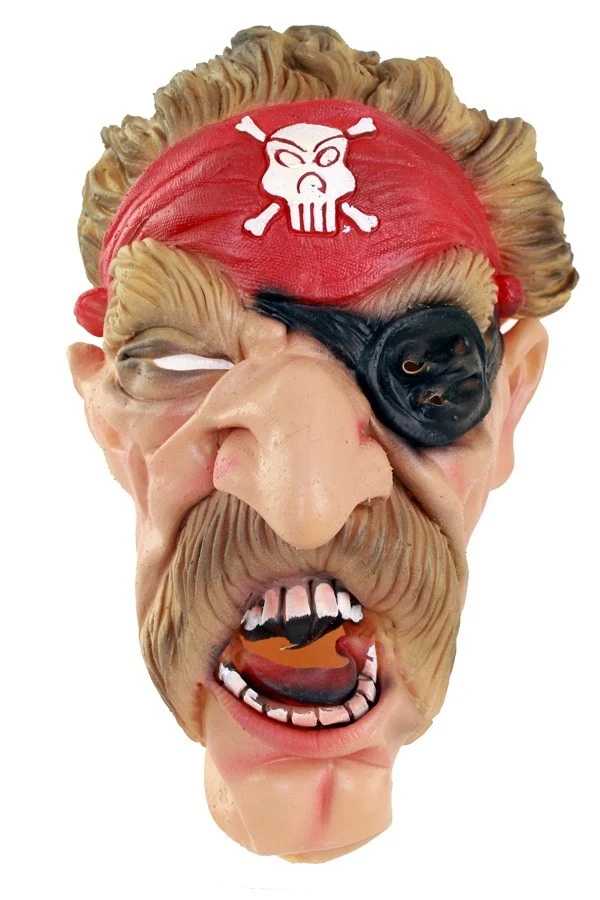 Masker halloween piraat + snor foam
