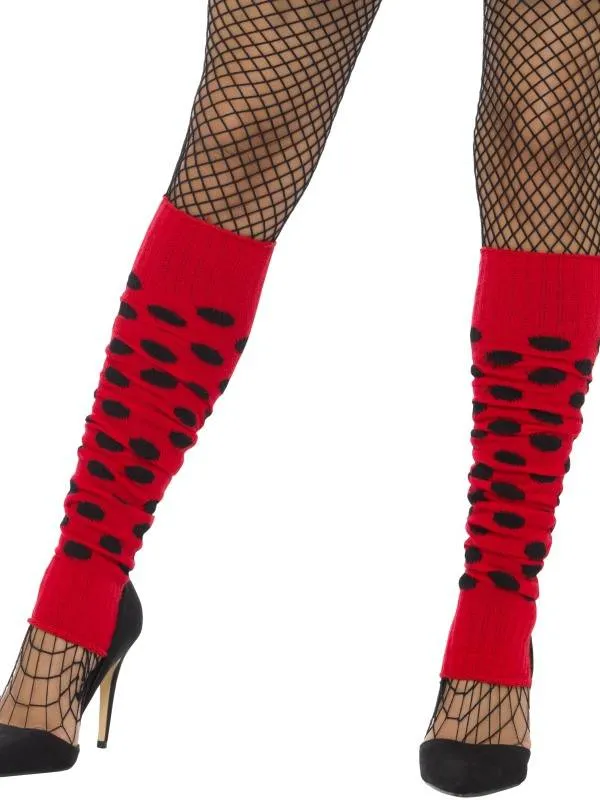Beenwarmers rood met zwarte stippen