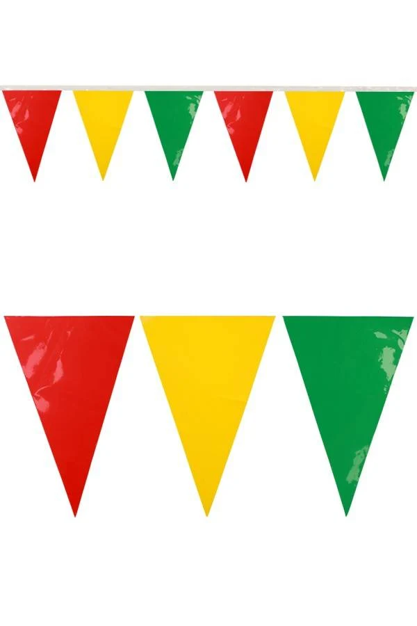 Vlaggenlijn rood/geel/groen 4mtr