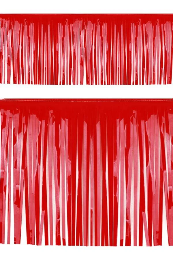 Slierten folie guirlande rood 6 mtr