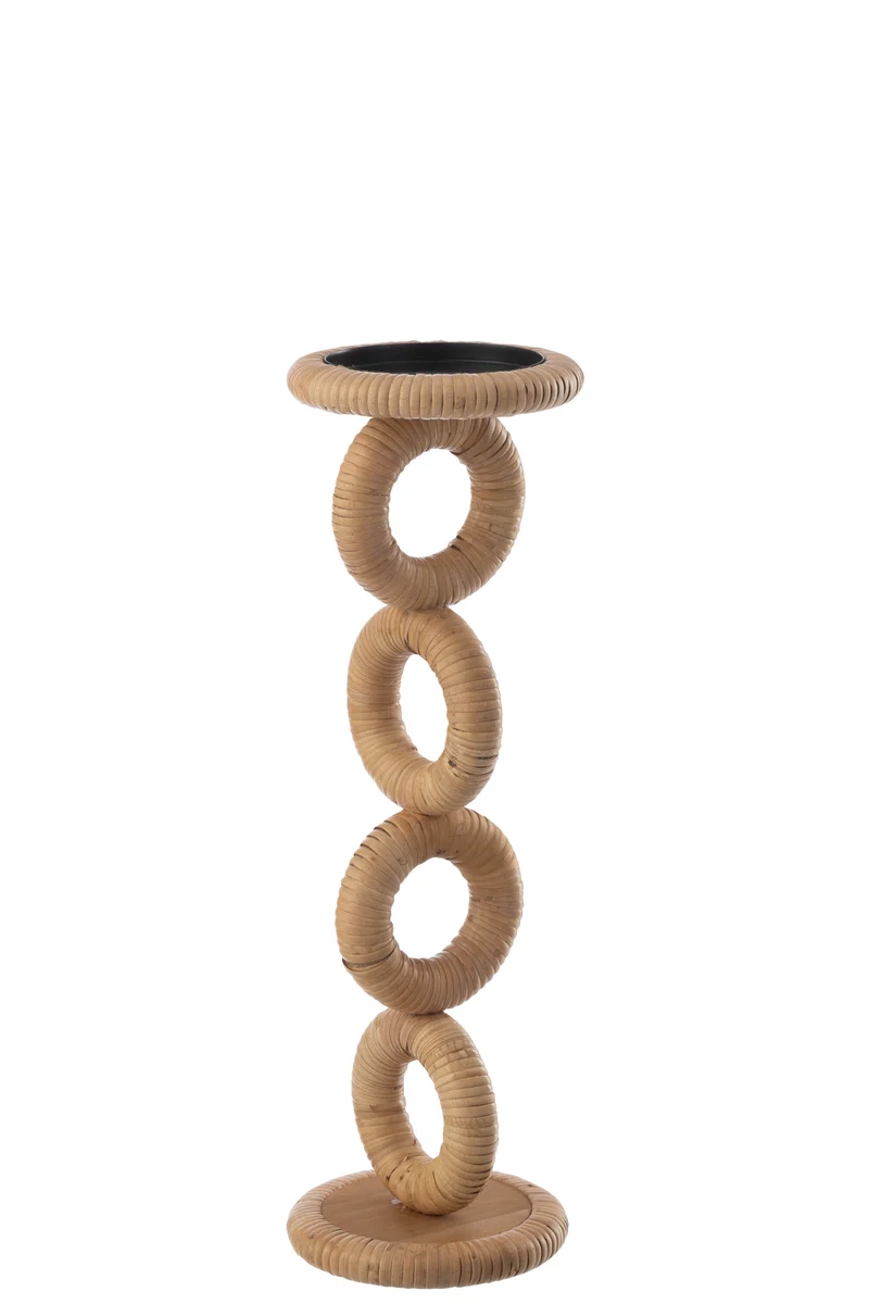 J-Line kaarshouder Ring - hout - naturel - large