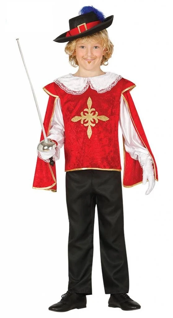 Kinderkostuum Musketier rood