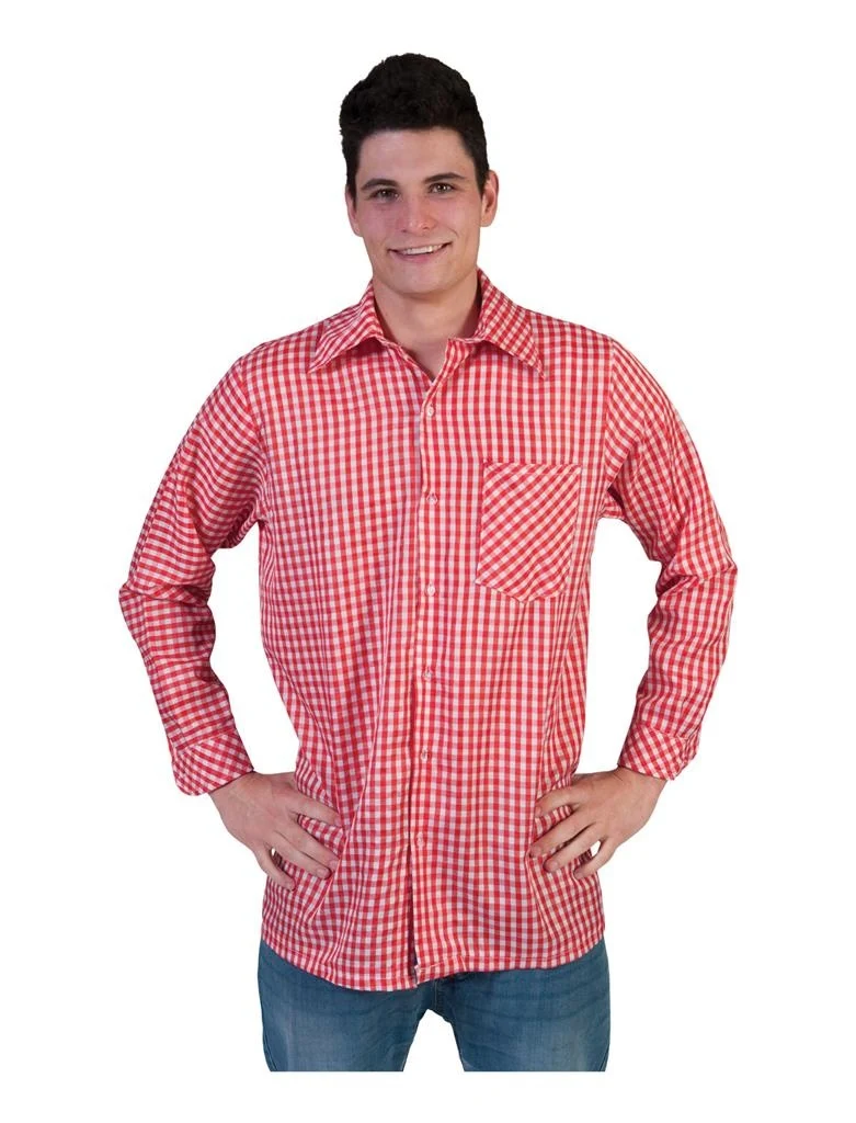 Tiroler blouse rood heren