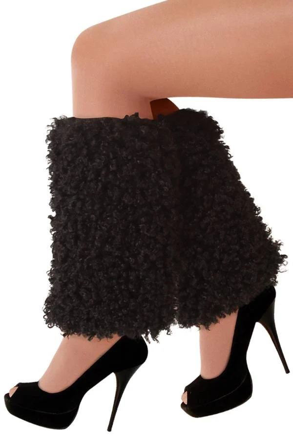 Beenwarmers Curly zwart