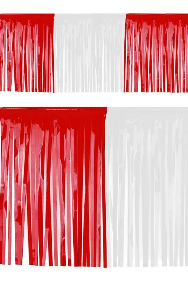 Slierten folie guirlande rood/wit 6mtr