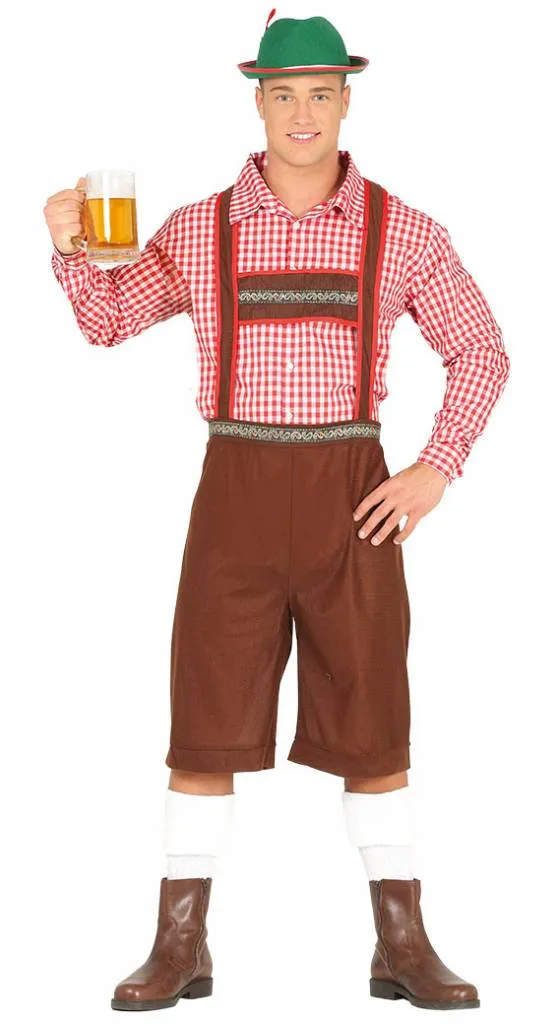 Bavariaanse Man kostuum lederhose + blouse