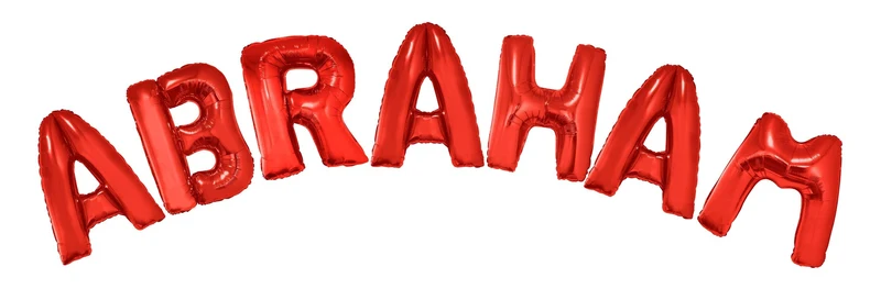 Folie letter ballon set Abraham in rood