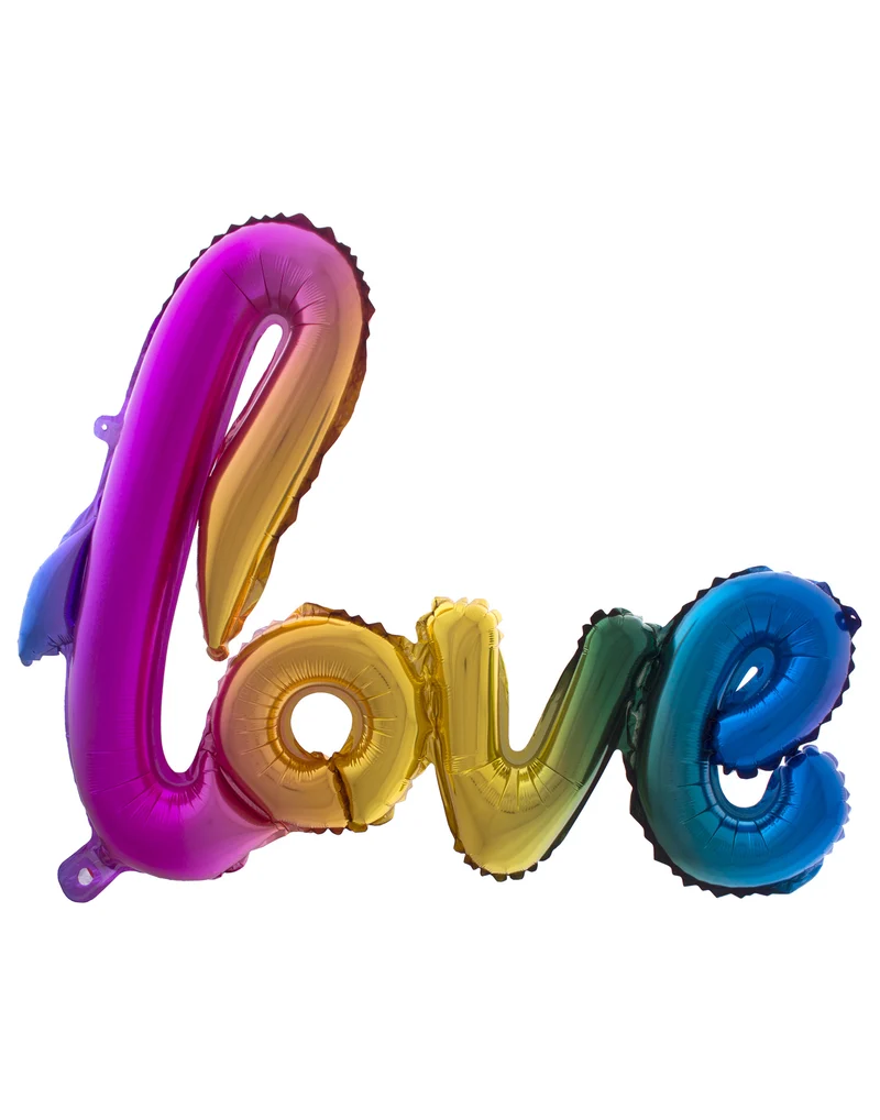 Folie ballon LOVE vrolijk gekleurd