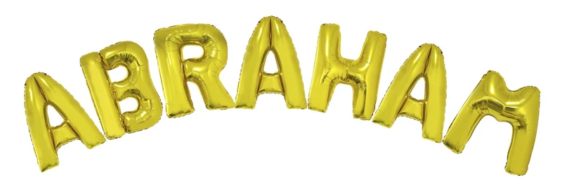 Folie letter ballon set Abraham in goud
