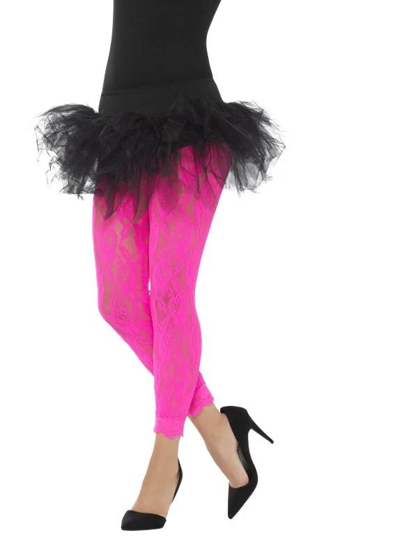 Legging kant neon roze 80's