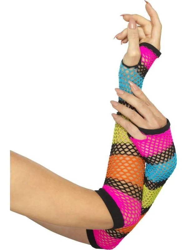 Visnet handschoenen neon