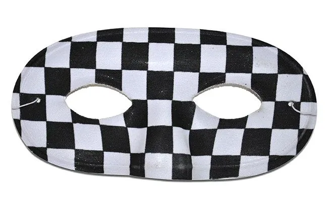 Oogmasker zwart/wit geblokt