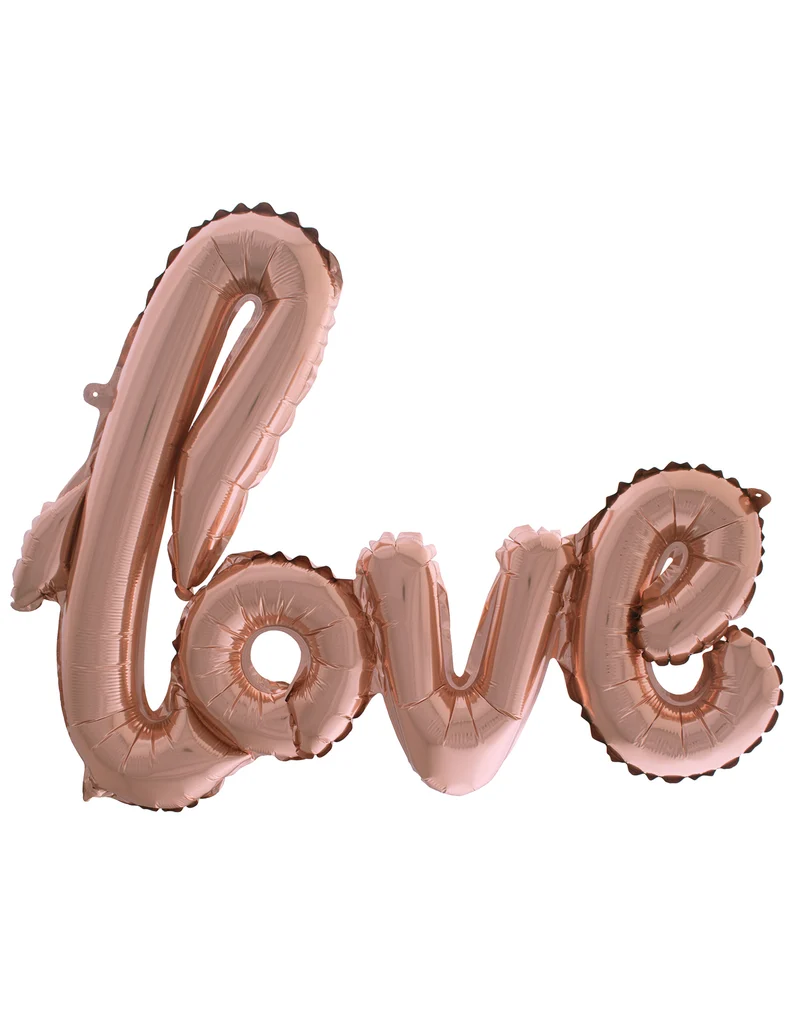 Folie ballon LOVE in roze goud