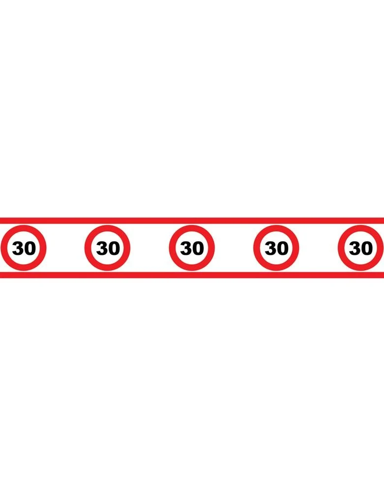 Party tape 30 jaar met verkeersborden 610x8cm